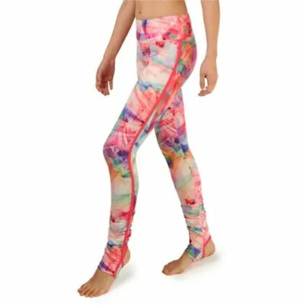 Danskin Legging Geometric Printed Pink Stirrup - Picture 1 of 4
